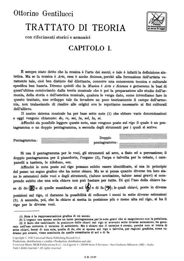 Trattato Di Teoria - Con Riferimenti Storici E Armonici - opera